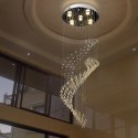5 Light Round Spiral Modern K9 Crystal Sparkle Luxury Rain Drop Chandelier