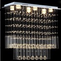 6 Light 2 Tier Modern K9 Crystal Sparkle Luxury Rain Drop Chandelier