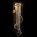 Spiral Modern K9 Crystal Sparkle Luxury Rain Drop Chandelier