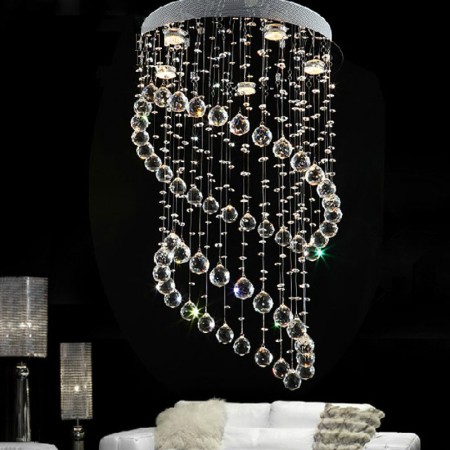 5 Light Round Modern K9 Crystal Sparkle Luxury Rain Drop Chandelier