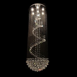 7 Light Spiral Modern K9 Crystal Sparkle Luxury Rain Drop Chandelier