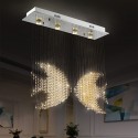 4 Light Fish Modern K9 Crystal Sparkle Luxury Rain Drop Chandelier