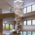 7 Light Spiral Modern K9 Crystal Sparkle Luxury Rain Drop Chandelier