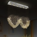 6 Light Modern K9 Crystal Sparkle Luxury Rain Drop Chandelier