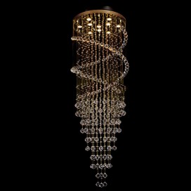 10 Light Double Spiral Modern K9 Crystal Sparkle Luxury Rain Drop Chandelier