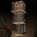 Square 3 Tier Modern K9 Crystal Sparkle Luxury Rain Drop Chandelier