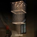 Square 3 Tier Modern K9 Crystal Sparkle Luxury Rain Drop Chandelier