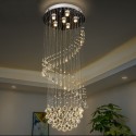 6 Light Modern Spiral One Sphere Modern K9 Crystal Sparkle Luxury Rain Drop Chandelier