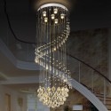 6 Light Modern Spiral One Sphere Modern K9 Crystal Sparkle Luxury Rain Drop Chandelier