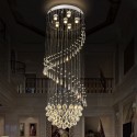 6 Light Modern Spiral One Sphere Modern K9 Crystal Sparkle Luxury Rain Drop Chandelier