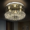 6 Light Round Modern K9 Crystal Sparkle Luxury Rain Drop Chandelier