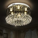 6 Light Round Modern K9 Crystal Sparkle Luxury Rain Drop Chandelier