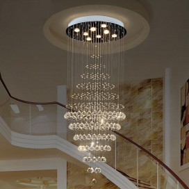 8 Light Round Modern K9 Crystal Sparkle Luxury Rain Drop Chandelier