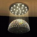 21 Light Round Half Ball Modern K9 Crystal Sparkle Luxury Rain Drop Chandelier