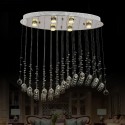 6 Light Wave Modern K9 Crystal Sparkle Luxury Rain Drop Chandelier