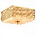 4 Light Retro Rustic Luxury Brass Chandelier with Fabric Shade