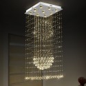 9 Light Square Long Modern K9 Crystal Sparkle Luxury Rain Drop Chandelier