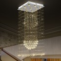 9 Light Square Long Modern K9 Crystal Sparkle Luxury Rain Drop Chandelier