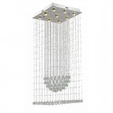 9 Light Square Long Modern K9 Crystal Sparkle Luxury Rain Drop Chandelier