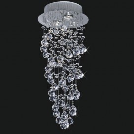 2 Light Double Spiral Modern K9 Crystal Sparkle Luxury Rain Drop Chandelier