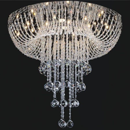 Round Modern K9 Crystal Sparkle Luxury Rain Drop Chandelier