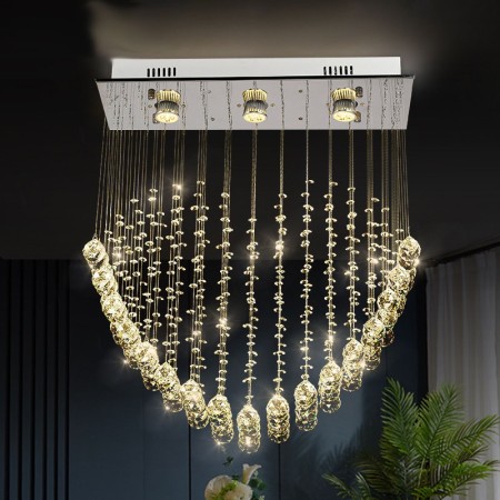 3 Light Sweetheart Modern K9 Crystal Sparkle Luxury Rain Drop Chandelier