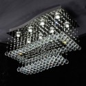 8 Light 2 Tiers Modern K9 Crystal Sparkle Luxury Rain Drop Chandelier