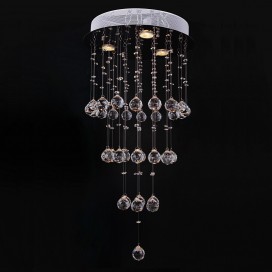 3 Light 4 Tier Modern K9 Crystal Sparkle Luxury Rain Drop Chandelier