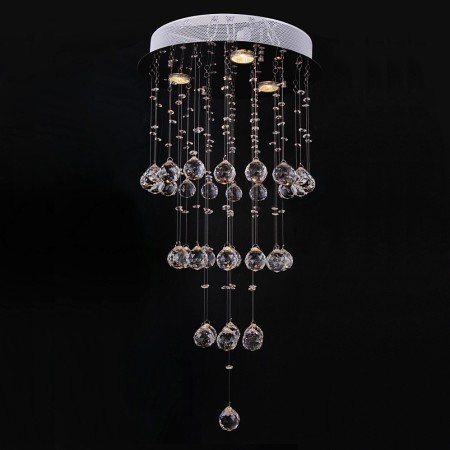 3 Light 4 Tier Modern K9 Crystal Sparkle Luxury Rain Drop Chandelier