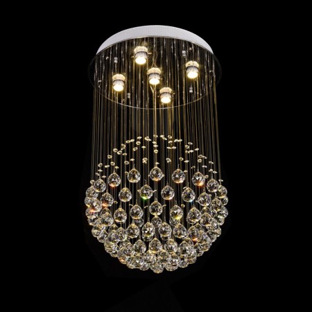 5 Light Ball Modern K9 Crystal Sparkle Luxury Rain Drop Chandelier