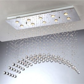 10 Light Modern K9 Crystal Sparkle Luxury Rain Drop Chandelier