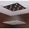 Square Modern K9 Crystal Sparkle Luxury Rain Drop Chandelier