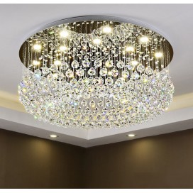 Round Modern K9 Crystal Sparkle Luxury Rain Drop Chandelier