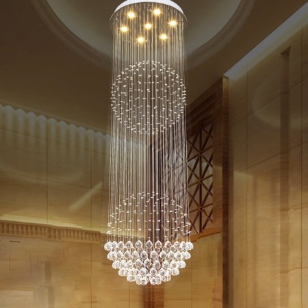 7 Light Ball Modern K9 Crystal Sparkle Luxury Rain Drop Chandelier