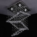 4 Light Square Modern K9 Crystal Sparkle Luxury Rain Drop Chandelier