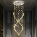 6 Light Round Double Spiral Modern K9 Crystal Sparkle Luxury Rain Drop Chandelier