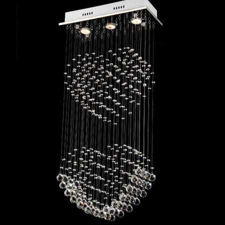 3 Light Modern K9 Crystal Sparkle Luxury Rain Drop Chandelier