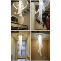 Spiral Modern K9 Crystal Sparkle Luxury Rain Drop Chandelier