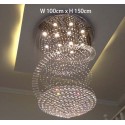 Spiral Round Modern K9 Crystal Sparkle Luxury Rain Drop Chandelier