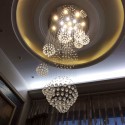 Round Spiral Solar System Modern K9 Crystal Sparkle Luxury Rain Drop Chandelier