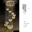 Round Spiral Solar System Modern K9 Crystal Sparkle Luxury Rain Drop Chandelier