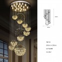 Round Spiral Solar System Modern K9 Crystal Sparkle Luxury Rain Drop Chandelier