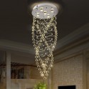 5 Light Spiral Modern K9 Crystal Sparkle Luxury Rain Drop Chandelier