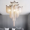 Nordic Style Modern Sparkle Luxury Tassel Chandelier
