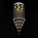 6 Light Round Modern K9 Crystal Sparkle Luxury Rain Drop Chandelier