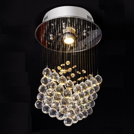 1 Light Modern K9 Crystal Sparkle Luxury Rain Drop Chandelier