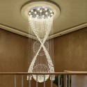 15 Light Double Spiral Modern K9 Crystal Three Spheres Luxury Rain Drop Chandelier