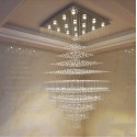 Square Modern K9 Crystal Sparkle Luxury Rain Drop Chandelier