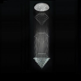 Round Long Modern K9 Crystal Sparkle Luxury Rain Drop Chandelier