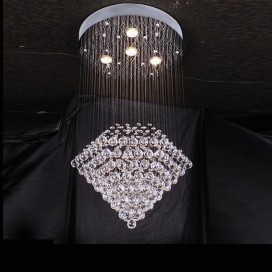 4 Light Round Modern K9 Crystal Sparkle Luxury Rain Drop Chandelier